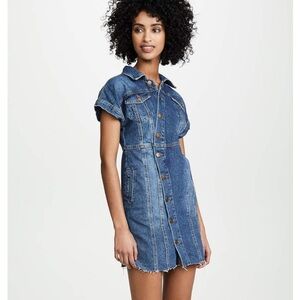 Free People The City Mini Dress Denim like new!